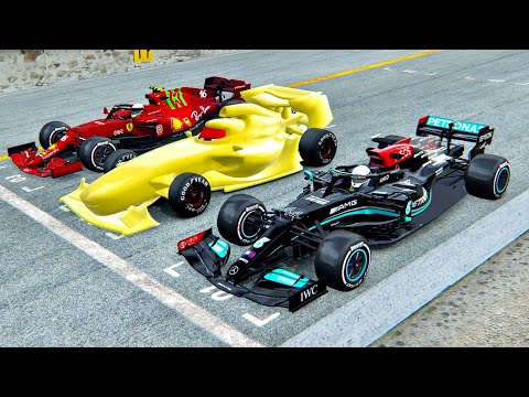 Francesco Bernoulli Gold Edition vs Ferrari F1 2021 vs Mercedes F1 2021 - Drag Race 20 KM