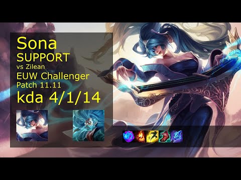 Sona Support & Tristana vs Zilean & Kog'Maw - EUW Challenger 4/1/14 Patch 11.11 Gameplay