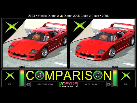 Xbox vs Xbox (OutRun 2 vs OutRun 2006 Coast 2 Coast) Side by Side Comparison - Dual Longplay