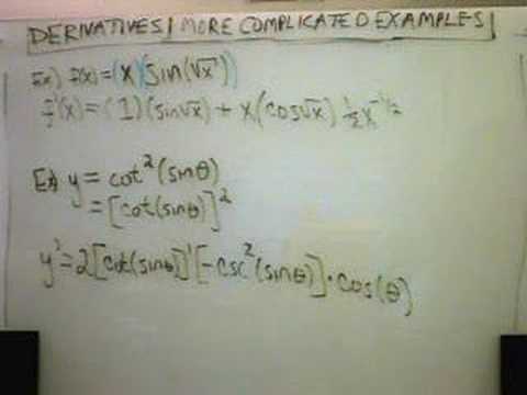 More Complicated Derivative Examples