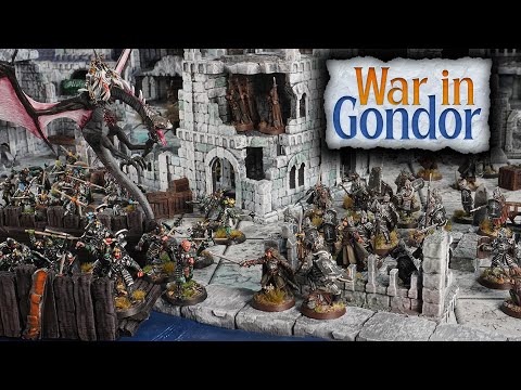 Battle of Osgiliath! ~ Orcs Attack Gondor ~ Middle Earth Battle Report