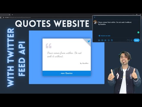  Create Dynamic Quotes Website with One Click To Tweet Btn In HTML CSS JavaScript API in Hindi