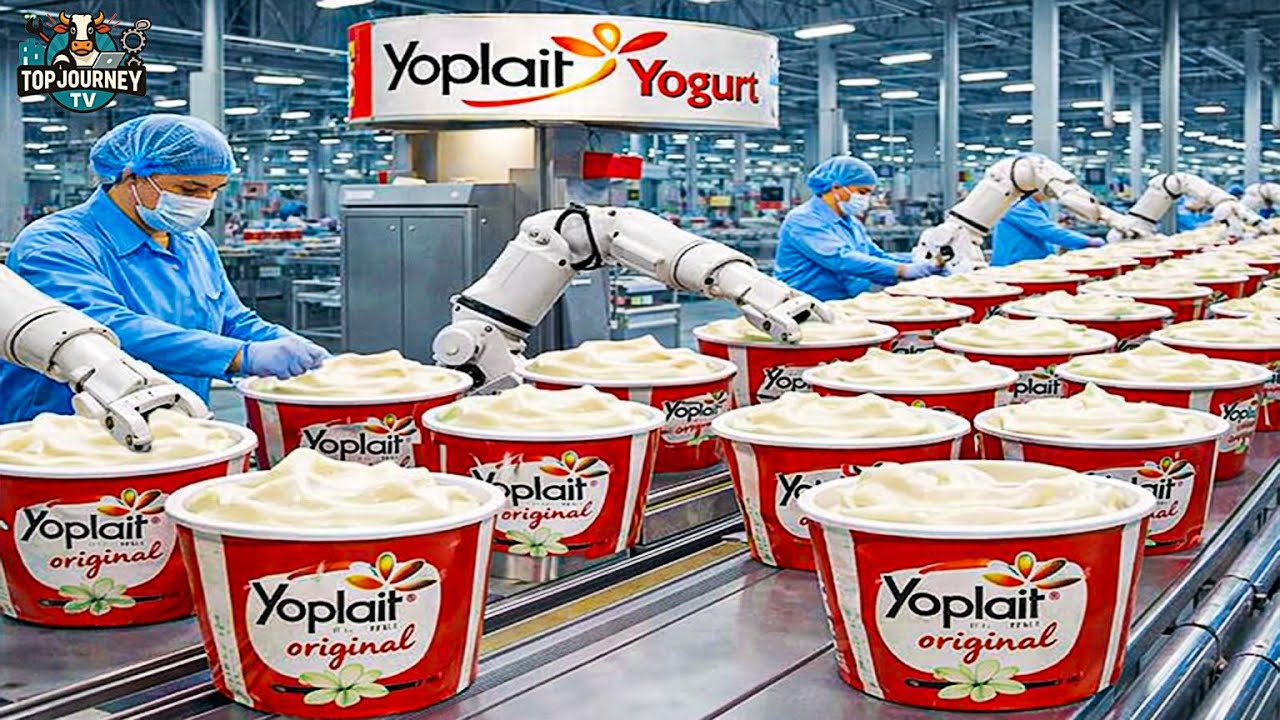 Inside a Yogurt Factory – Yoplait-Style Yogurt Production & Packaging (Full Process)