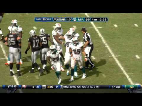 Rashard Jones INT Against Oaklands Carson Palmer