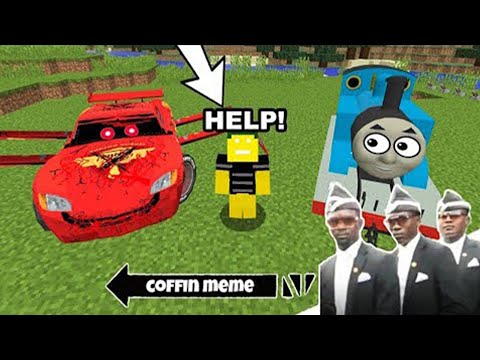 Worm Thomas The Train vs Spider McQueen in Minecraft - Coffin Meme #3