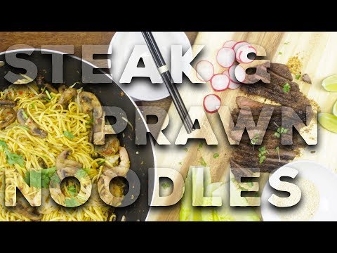 Sizzling Beef Steak & Prawn Noodles Recipe - With My Little Kitchen