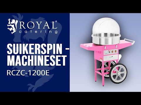 Video - Krachtige suikerspinmachine met roestvrijstalen kom en warmhoudlade - 230V, 1200W