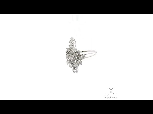 خاتم ذهب أبيض عيار 18 (RN.5231)