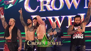 Roman Reigns Winning Pyros at WWE Crown Jewel 2022