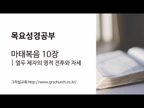 [목요성경공부] 마태복음 10장 : 열두 제자의 영적 전투와 자세