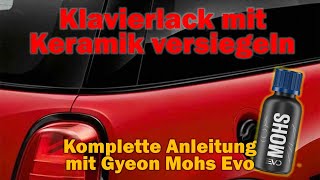 Hochglanz-schwarze Klavierlackteile Keramik-versiegeln mit Gyeon Q2 Mohs Evo - BMW Shadow Line & Co