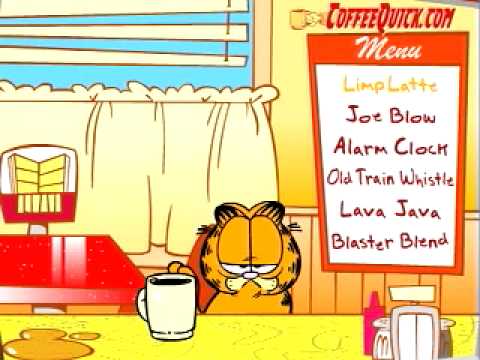 Funny Garfield Drink Coffee - Lost His Eyeball