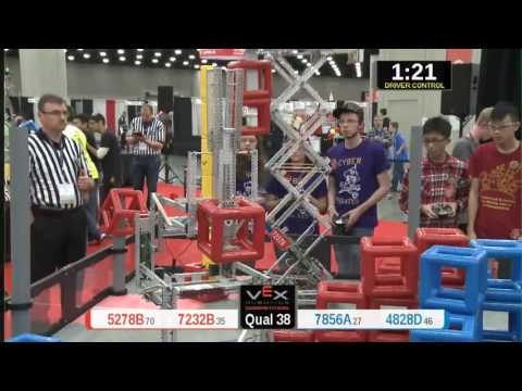 2015 VRC Tech Q38 - 5278B 7232B vs 7856A 4828D - 66 to 83 - VEX Worlds 2015 - Technology Division
