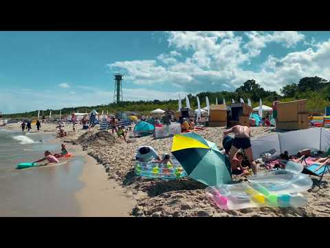 JASTARNIA BEACH WALK, WINDY WEATHER, COLD WATER, 13 JULY 2023 4K