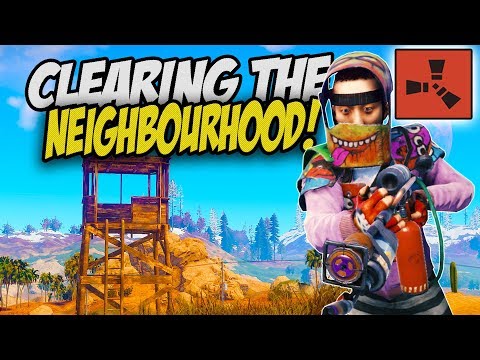 Raiding the Neighbourhood with my FLAMETHROWER! - Rust Solo Survival Gameplay