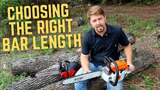 CHAINSAW BAR LENGTH - What size bar is right for your chains