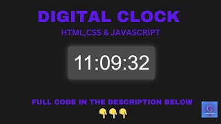 How To Create Digital Clock Using HTML CSS & JavaScript | Display Time Using JavaScript