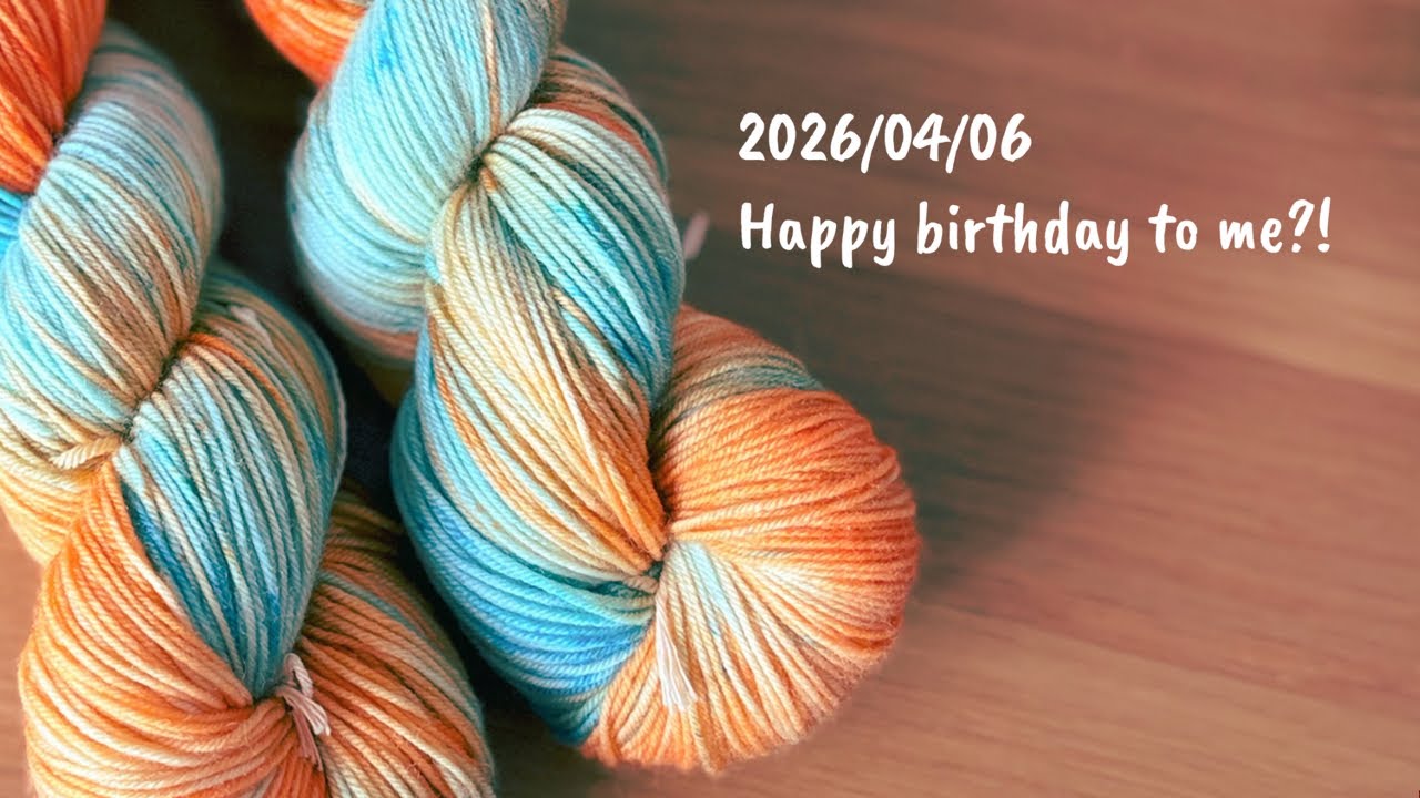 編み物🧶誕生日おめでとう🎉私。プレゼント🎁開封🎁新フリルショール編むよ☺️#編み物 #knitting #手染め糸 #nanaknitting 