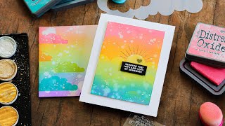 Rainbow Distress Oxide Blending + Simon&#39;s August 2020 Card Kit