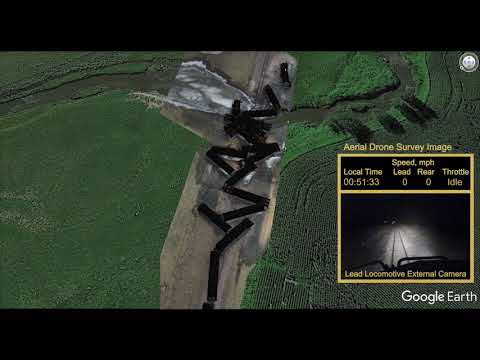 NTSB Animation of the Union Pacific Railroad Unit Ethanol Train Derailment near Graettinger, Iowa