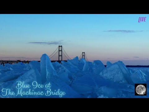 Rare Blue Ice at The Mackinac Bridge Part II