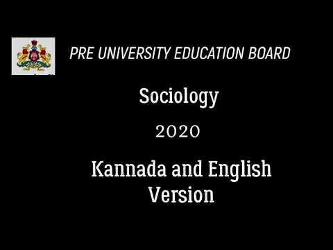 PUC ( 2nd Year) | Humanities | Sociology | Kannada and English Version | 2020