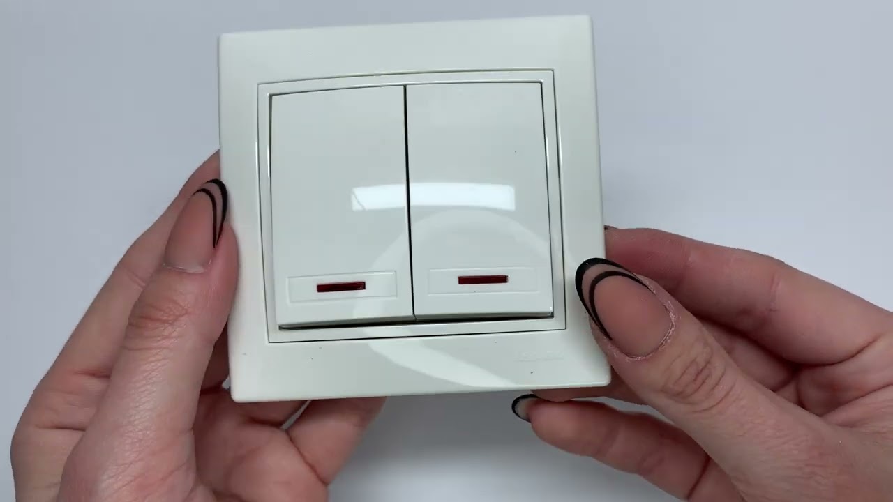 Вимикач двоклавішний з підсвіткою LEZARD Mira білий 701-0202-112 