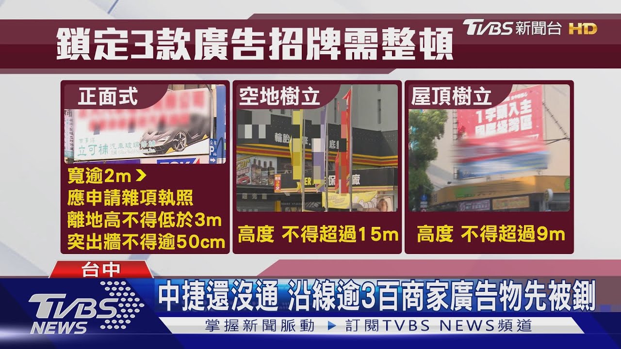中捷還沒通 沿線逾3百商家廣告物先被鍘