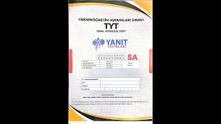 YANIT YAYINLARI 5 NOLU TYT DENEME SINAVI SORU ÇÖZÜMLERİ 11.06.2024