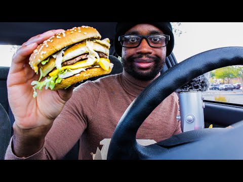 ASMR EATING A MCDONALDS BIG MAC , LARGE FRY , & DRINK IN MY CAR | ASMR TY