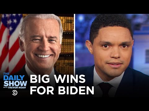 拜登大獲全勝，與工會工作人員發生爭執｜《每日秀》｜《每日秀》雜誌社 (Biden Wins Big & Beefs with a Union Worker | The Daily Show)