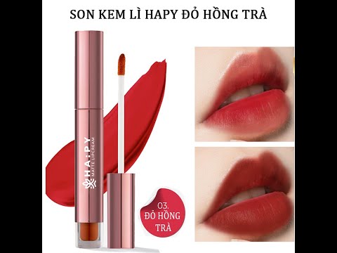 Son kem lì Ha:py ĐỎ HỒNG TRÀ Chính hãng | Đánh Giá Chi Tiết | Mỹ Phẩm Mini Garden Chính Hãng