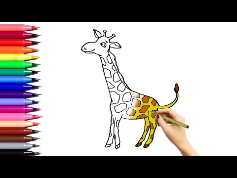 How To Draw A Giraffe | Easy Step by Step Graffe Drawing | Cute Animal Drawing, Coloring For #kids