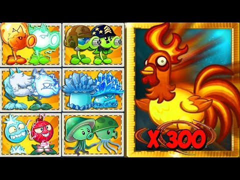 Random 40 Pair Team Plants vs 300 Chicken & Turkey Zombies - Who Will Win? - PvZ 2 Challenge