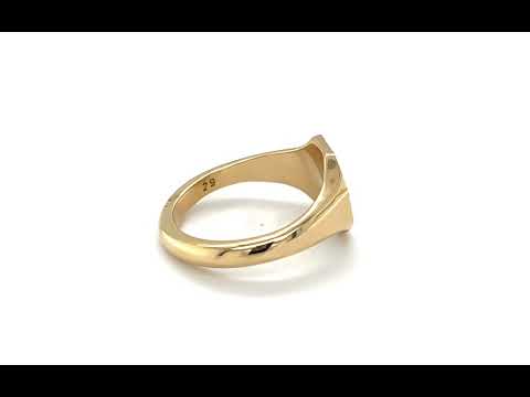 9ct Yellow Gold Pattern & Polished Signet Ring - 03210021 | Johnsons Jewellers