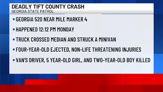 Driver and 2 children killed in Tift Co. crash