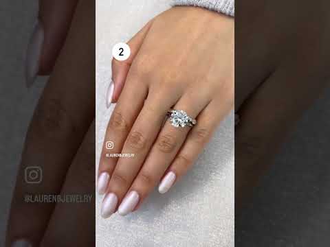Which band do you prefer? 4ct Lab Round Engagement Ring and Band Pairing