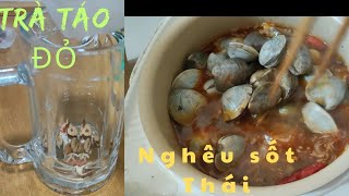 Bữa sáng của cô dâu Việt ,làm nghêu sốt Thái cho tụi nhỏ