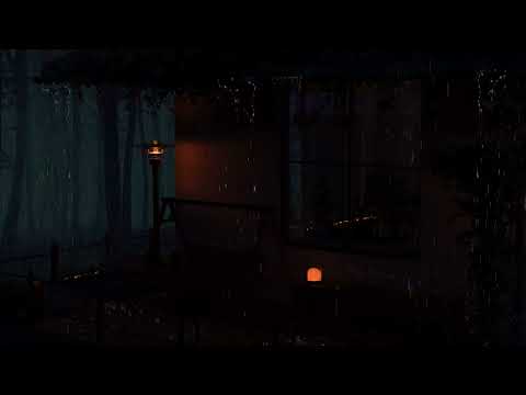 🌧️Rain Storm in mystery forest  - Cozy Balcony Ambience w/ Heavy Rain for Sleeping, Study & Relaxing
