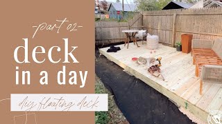 DECK IN A DAY [part 02] - How to Build a Ground Level Deck // DIY Floating Deck