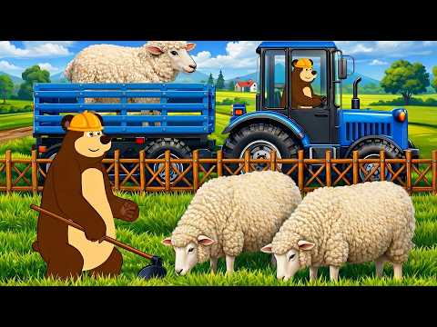 Transporting Sheep to the Barn 🐑🚜 | Tractor Breakdown on the Farm | Real Farm Animation