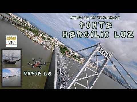 2 voos com FPV VAPOR D5 pertinho da PONTE HERCÍLIO LUZ - um drone DIVERTIDO!!