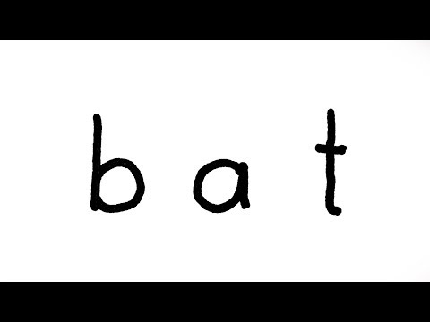 Very Easy! How to turn Word bat into a Cartoon bat. Art on Paper for Kids