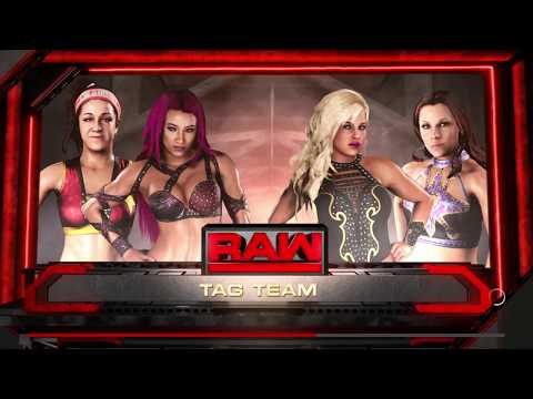 WWE 2K18 Sasha Banks,Bayley VS Dana Brooke,Mickie James Tag Match