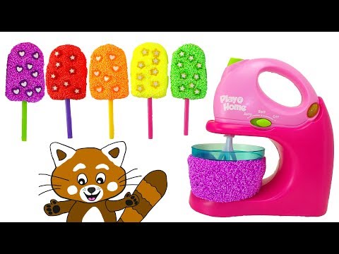 Pukkins mixar roliga slime glassar och leker med leksaker på vår barnkanal - Pukkins barnprogram