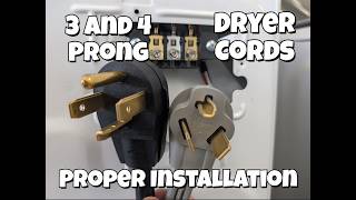 4 Wire and 3 Wire Dryer Cord Install - Proper, Correct, and By The Book 240v Wire Installation