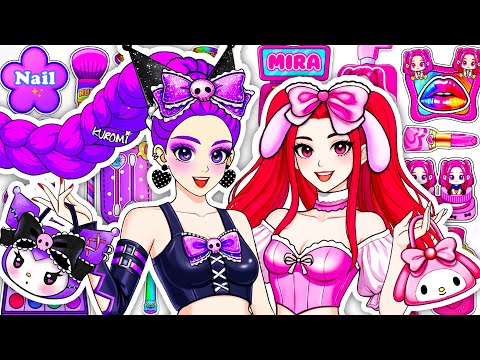 🎀Paper DIY🎀KPOP DEMON HUNTERS RUMI MIRA COSPLAY KUROMI MY MELODY Skincare +Makeup Blind Bag Unboxing