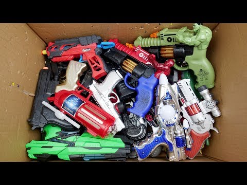 Toy Guns Box!! Super Heroes Toys - Plastic Bullet Toy Pistols and Realistic Rifles