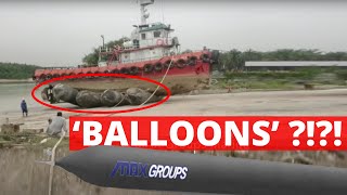 Boat upslip operations - haul-out with MAX enhanced strengthened layer airbags