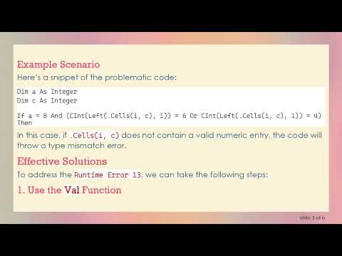 Resolving the Runtime Error 13 Type Mismatch in Excel VBA's If Statements